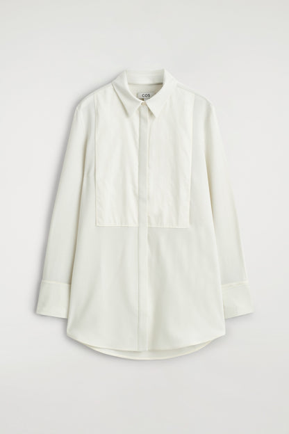 Wool-Blend Tuxedo Shirt