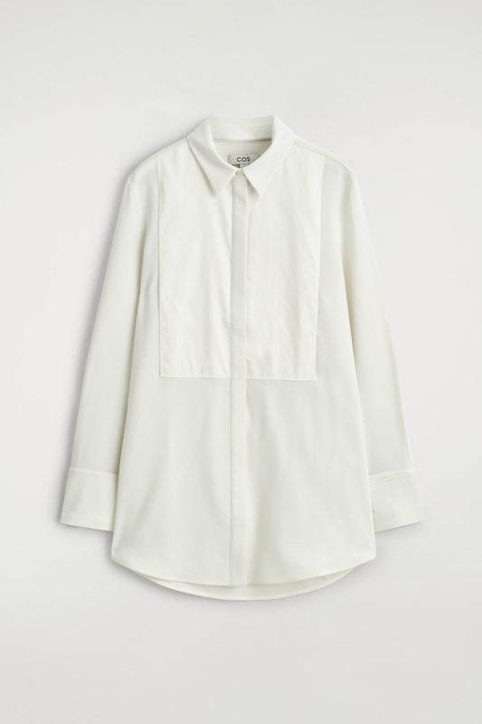 Wool-Blend Tuxedo Shirt