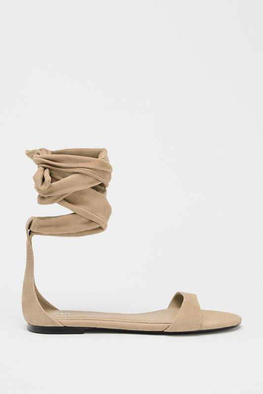 Flat Leather Strappy Sandals
