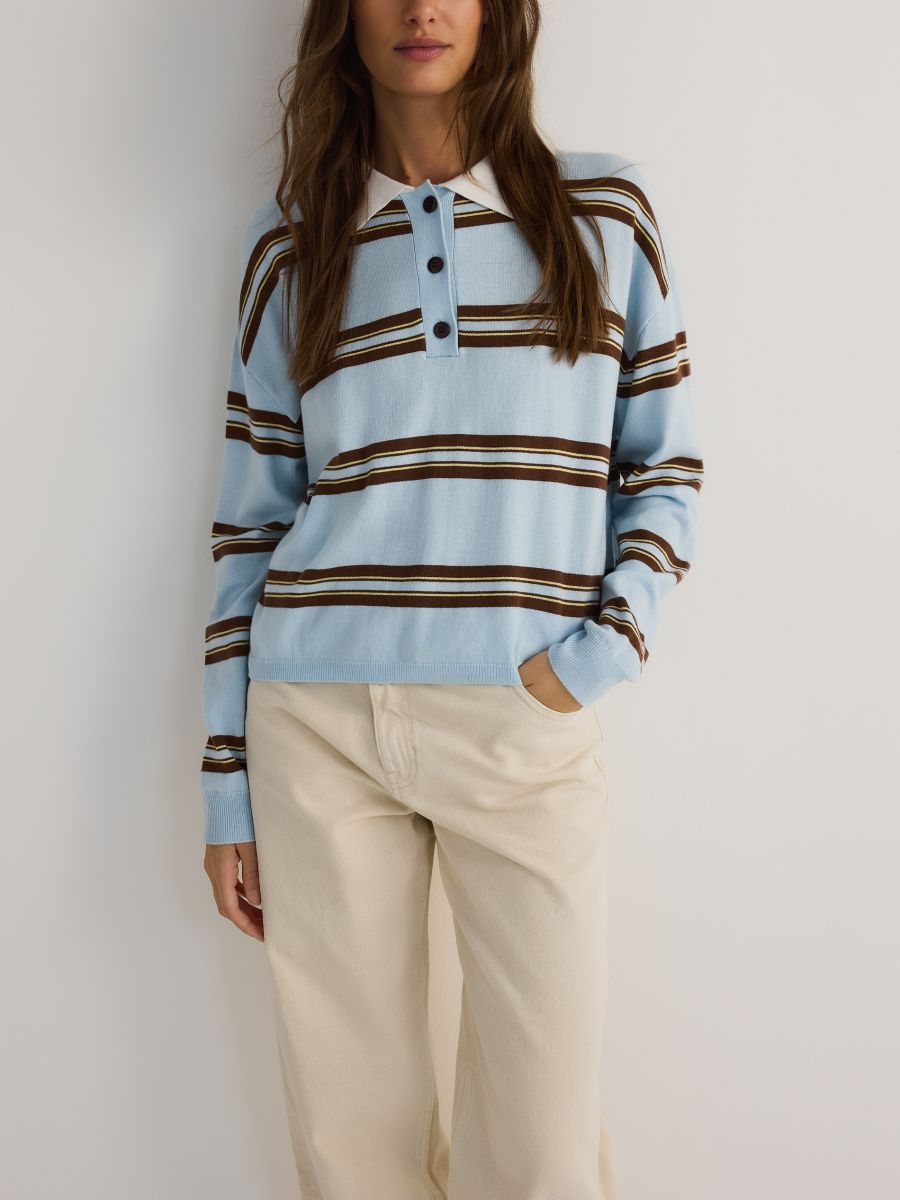 Stripe polo jumper