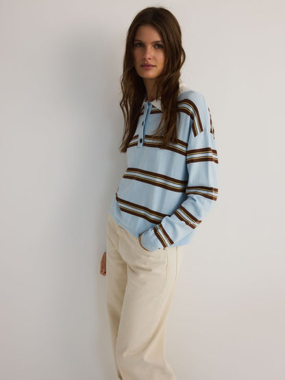 Stripe polo jumper