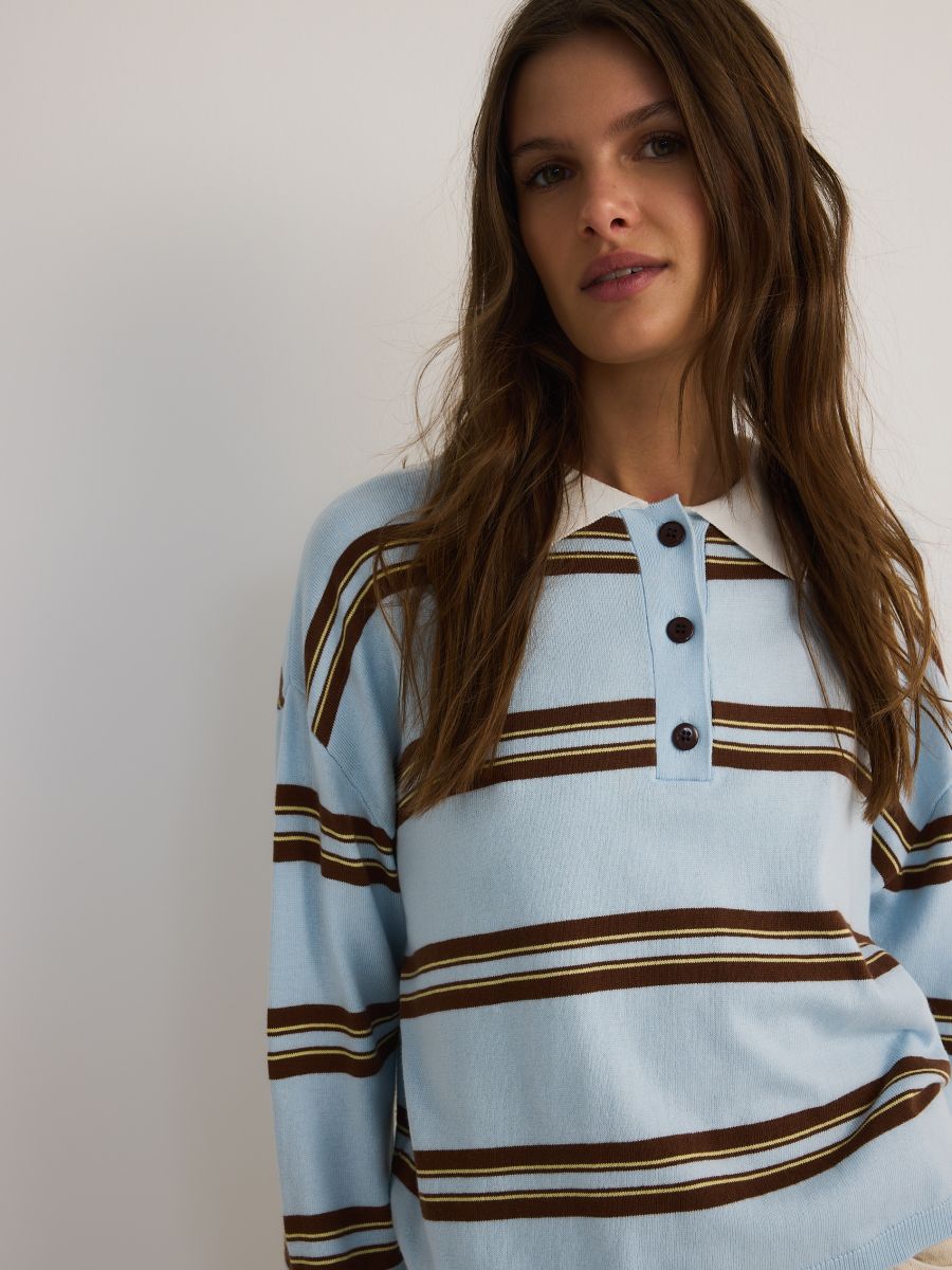 Stripe polo jumper