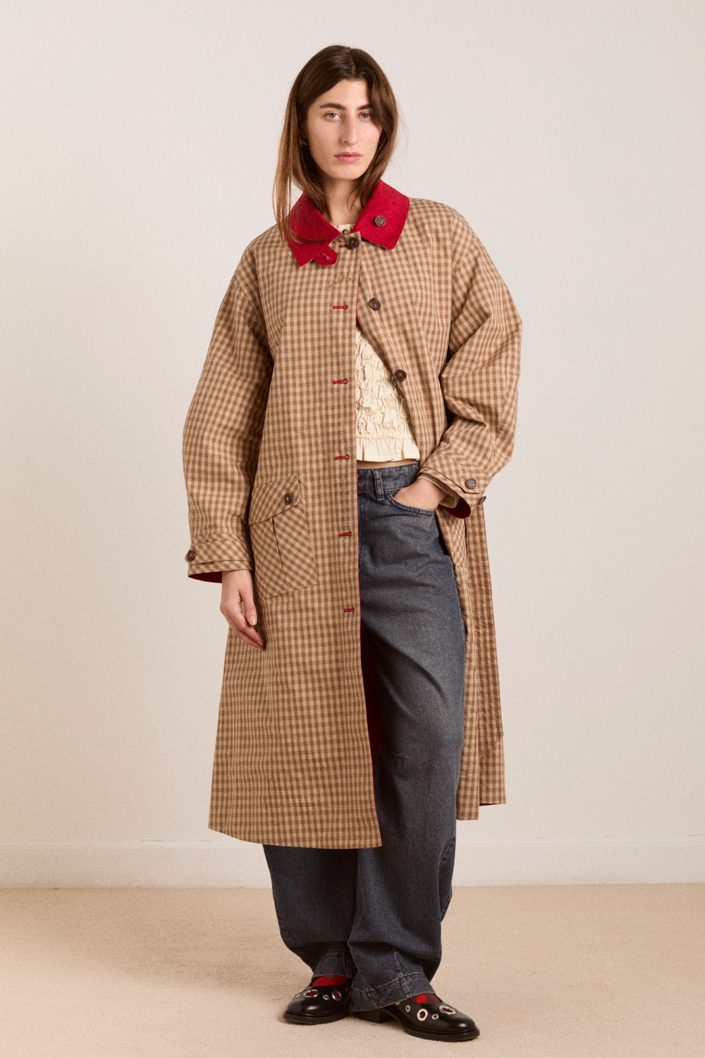 Anja reversible shower-proof trench