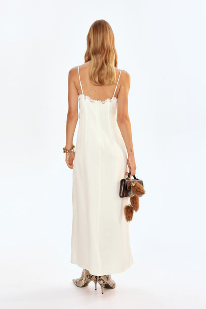 Lace-trimmed strappy dress