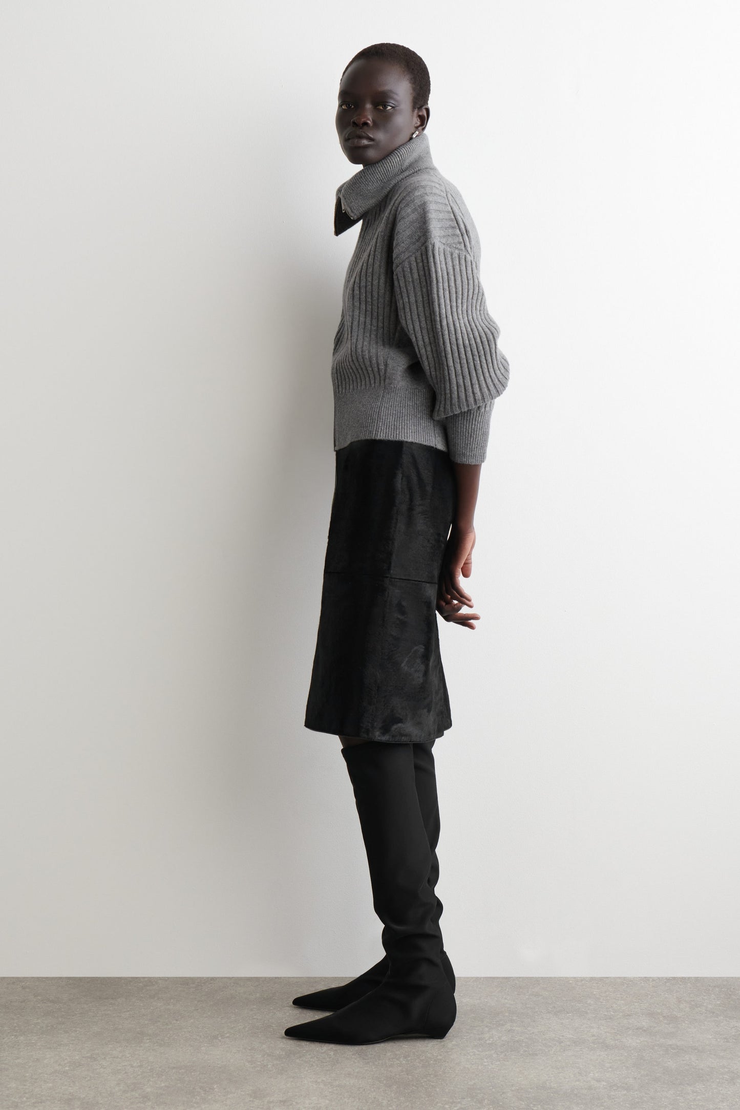 Ribbed merino wool jacket