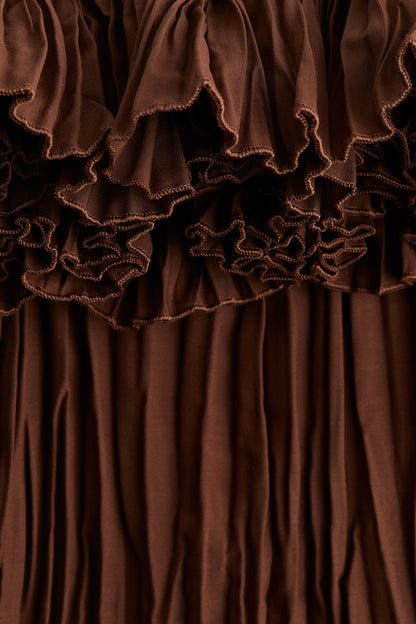 Pleated off-the-shoulder dress