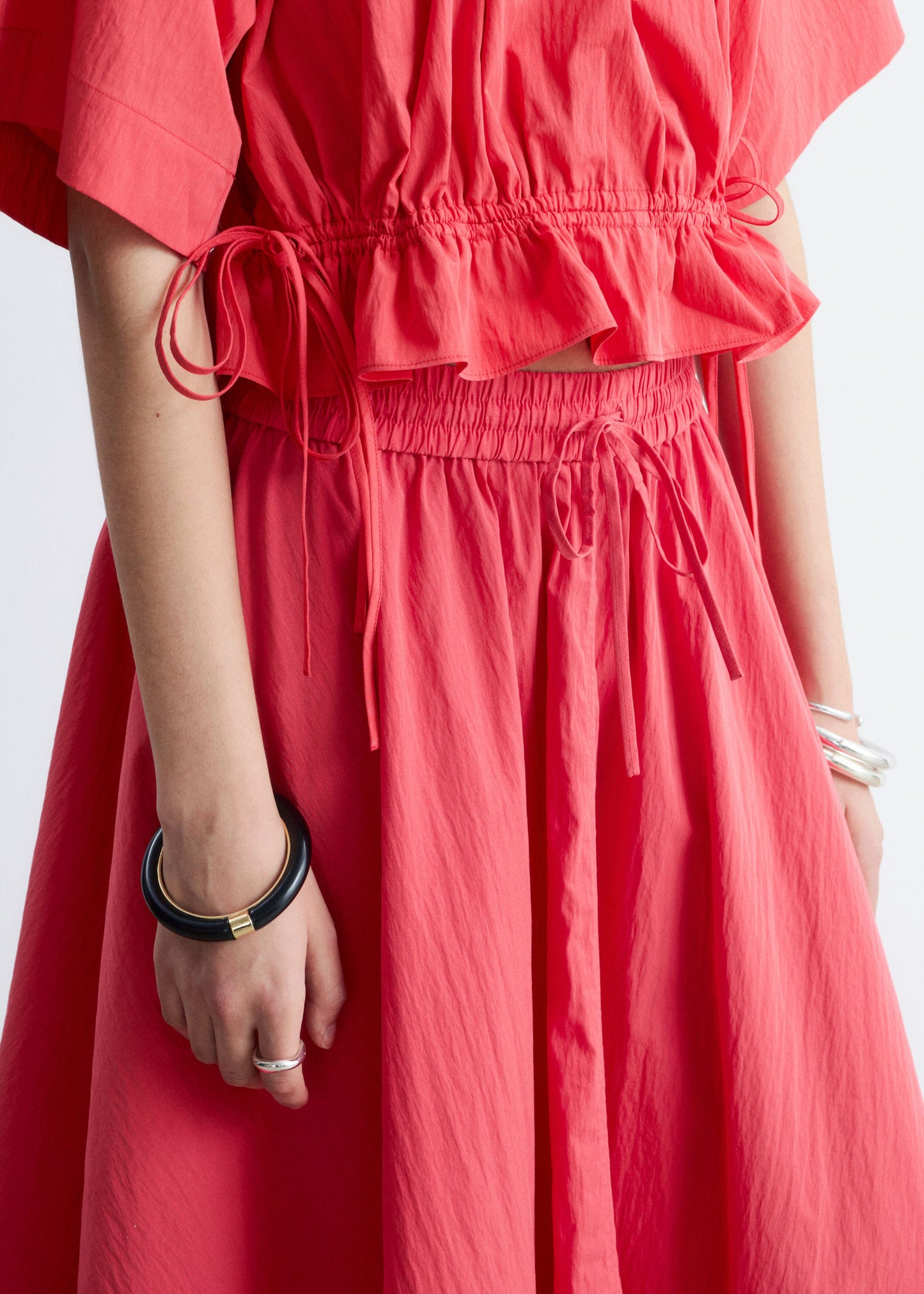 Gathered A-line Maxi Skirt