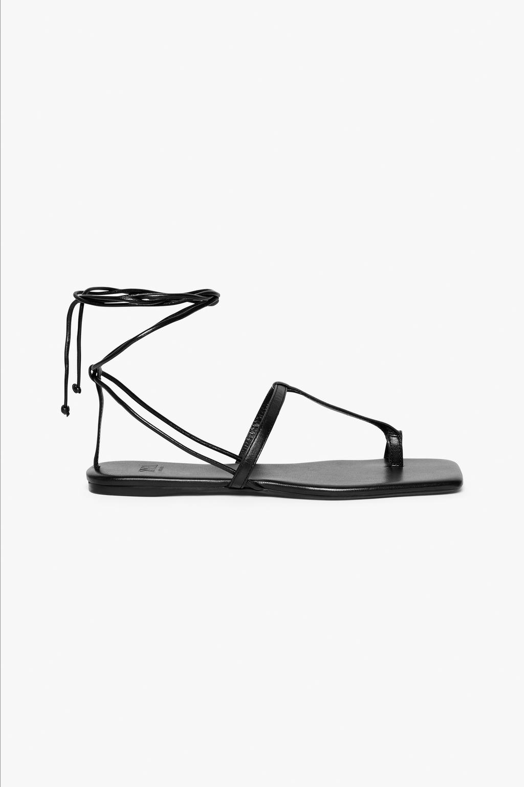 ZARA Icons Limited Edition Tied Flat Leather Sandals