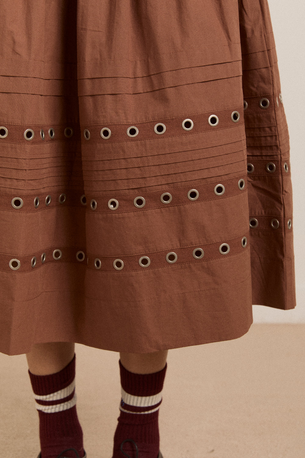 Anika Eyelet Skirt With Ruffle Belt