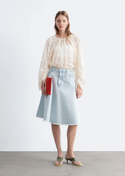 Gathered Lace Blouse - White - Blouses - & Other Stories GB