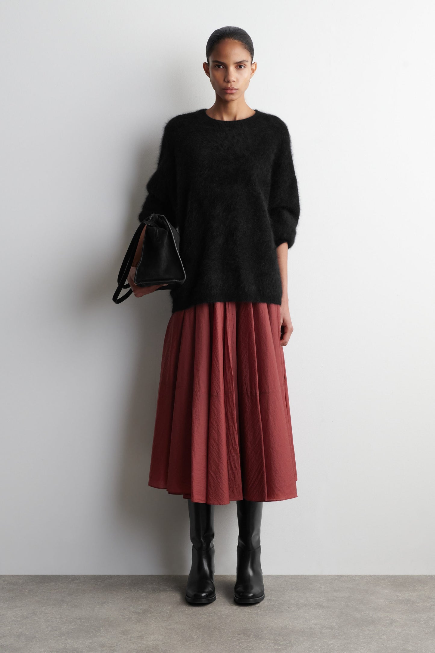 Circle-Cut Midi Skirt