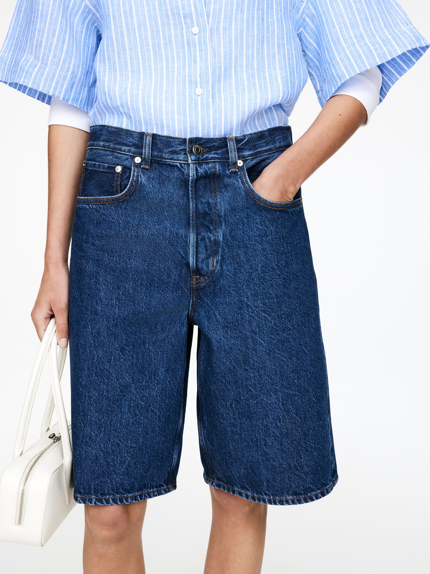 Long Denim Shorts