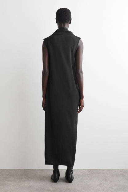 Ruffled draped midi dress