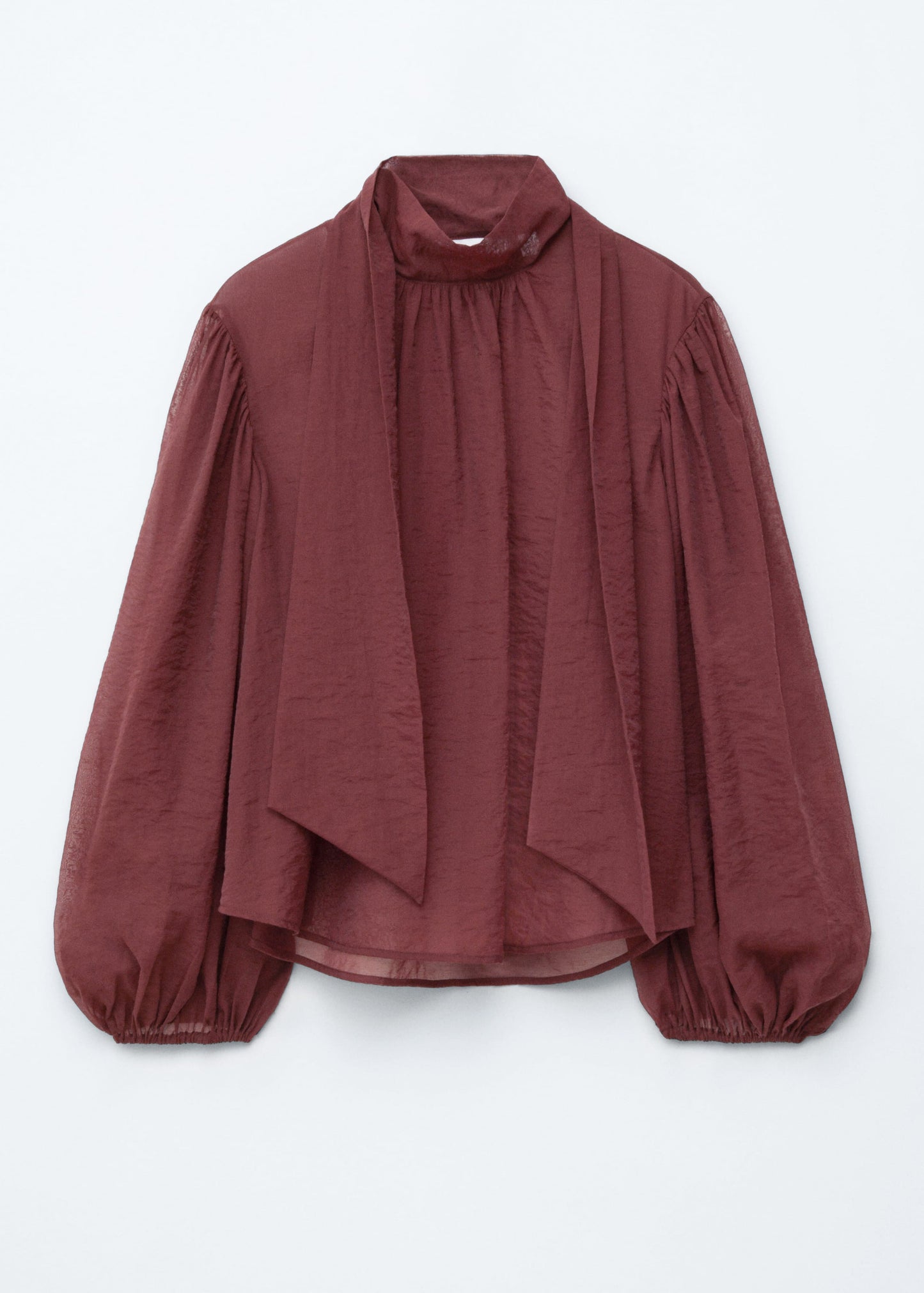 Puff-Sleeve Bow-Detail Blouse