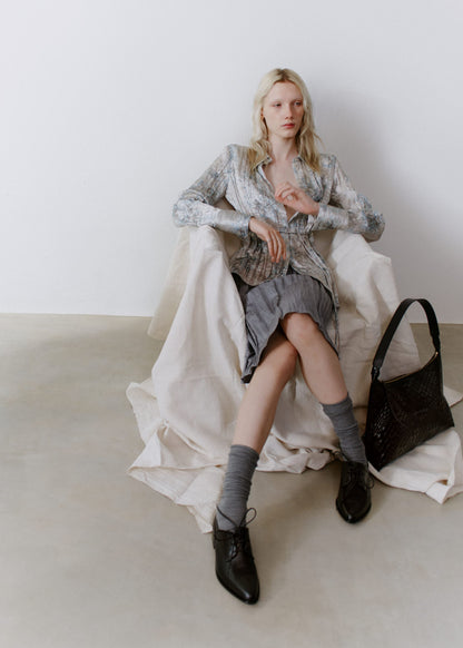 Knee-Length Crêpe Skirt