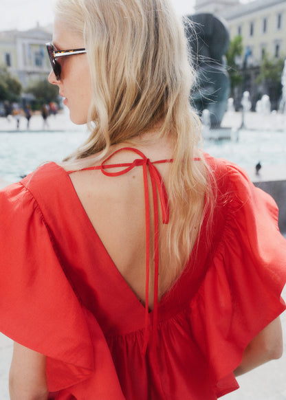 Ruffle V-Neck Blouse
