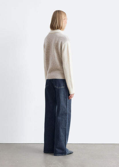 Alpaca-Blend Collared Jumper