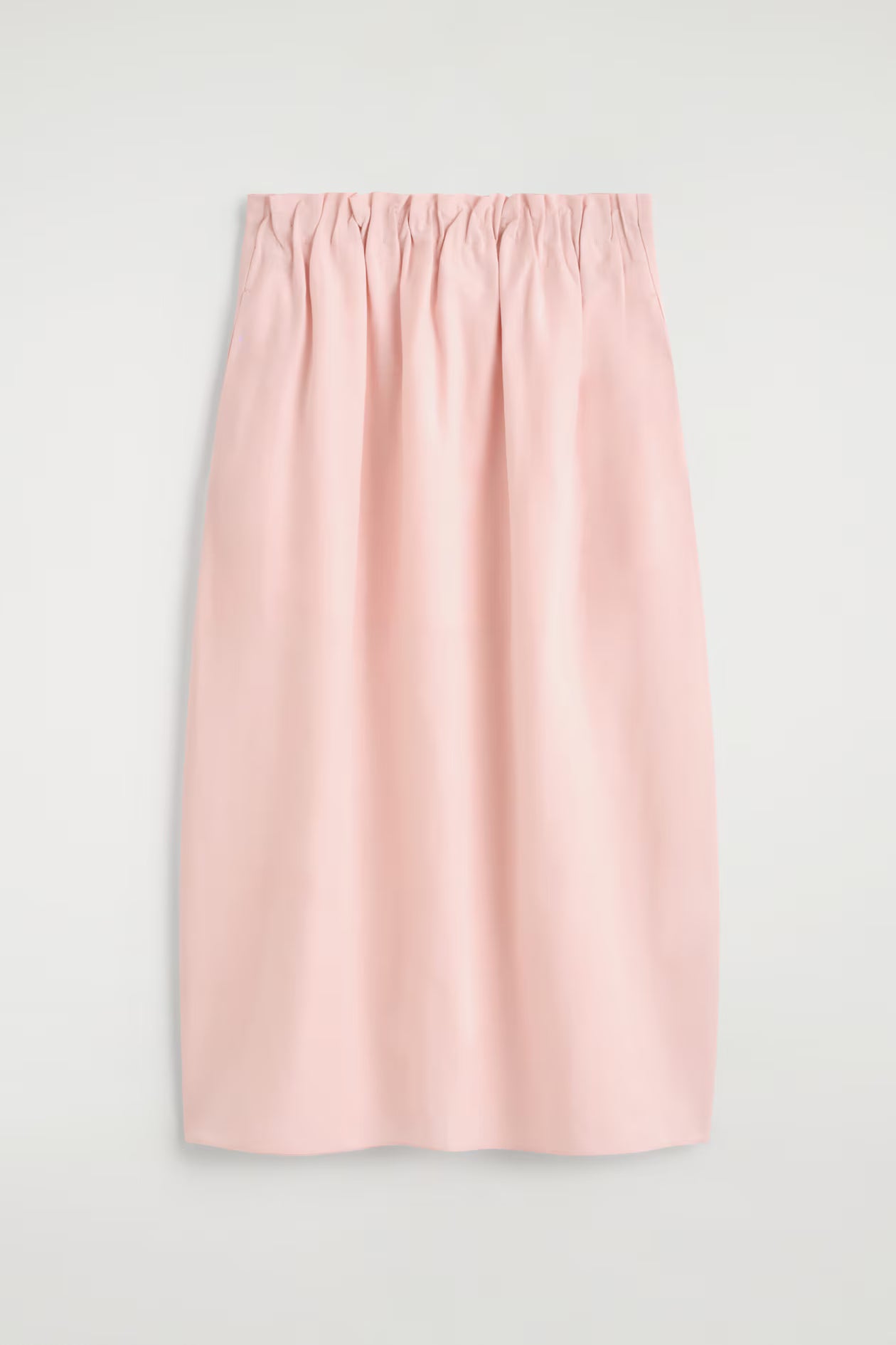 Cotton-linen balloon midi skirt