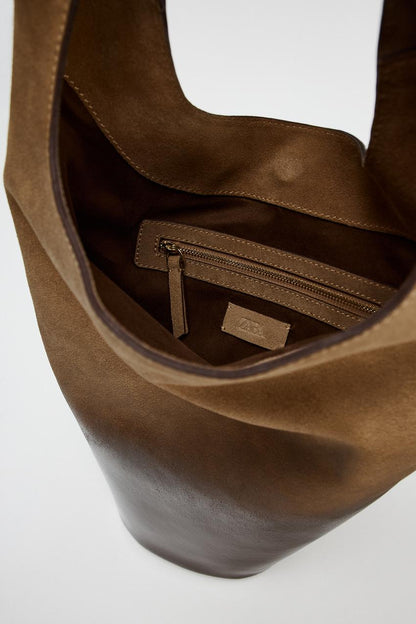 Ombré leather bucket bag