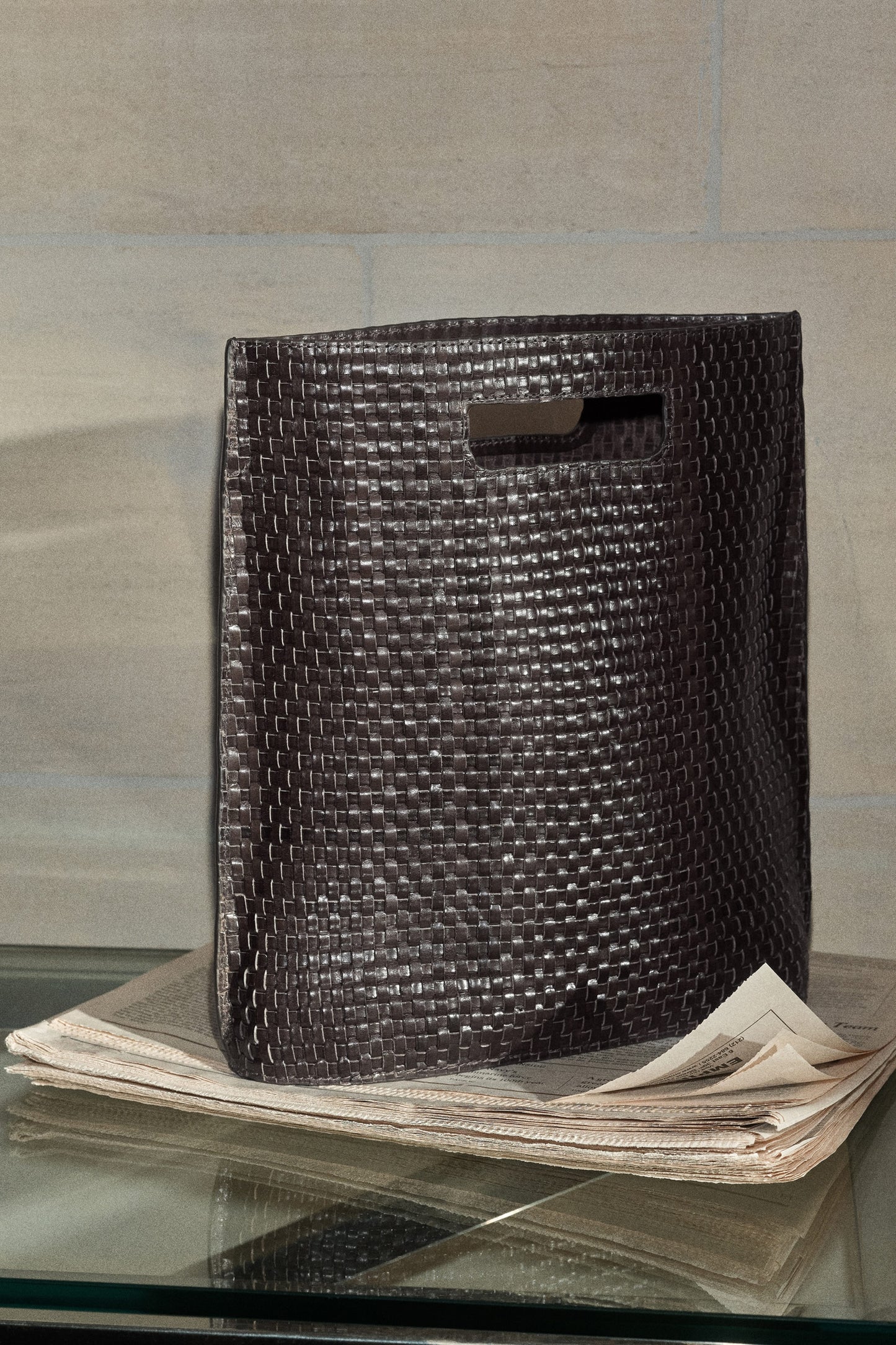 Folio Hand-Woven Leather Bag
