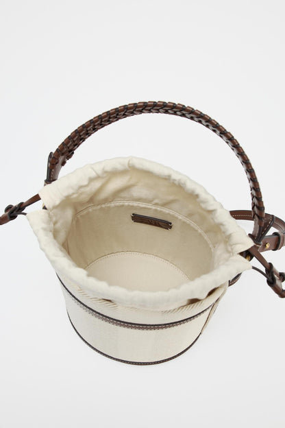 Striped Canvas Bucket Bag