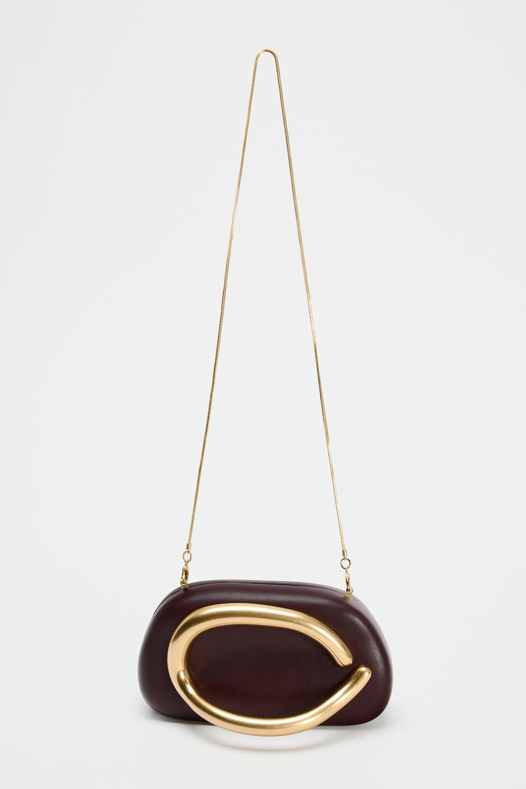 Gold-clasped box bag