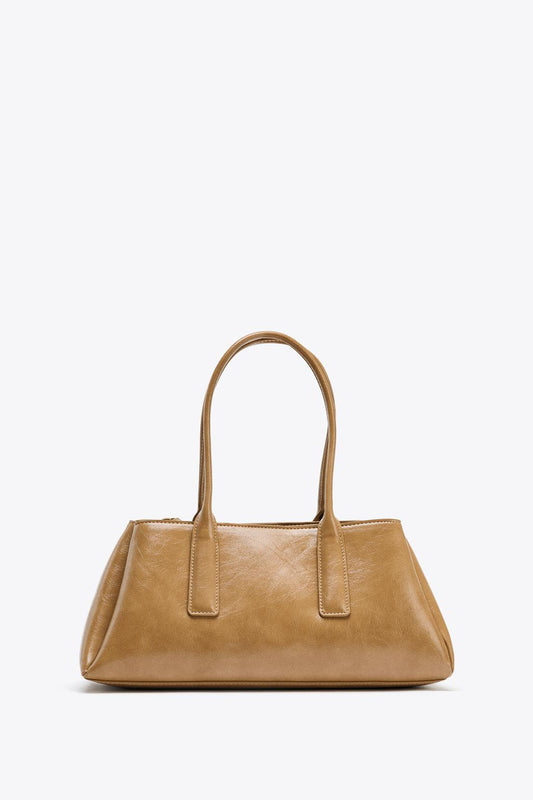 Crackled-Effect City Bag