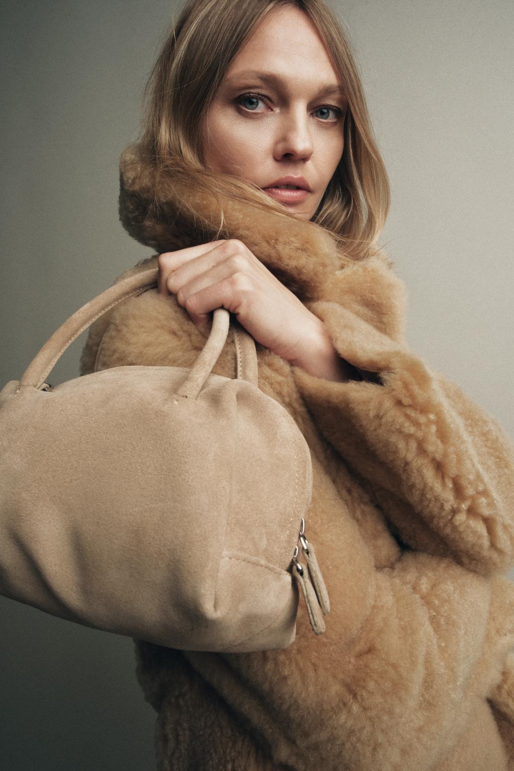Split Suede Bowling Bag