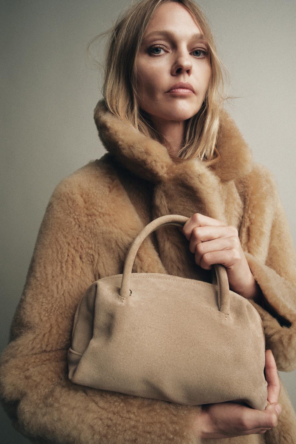 Split Suede Bowling Bag