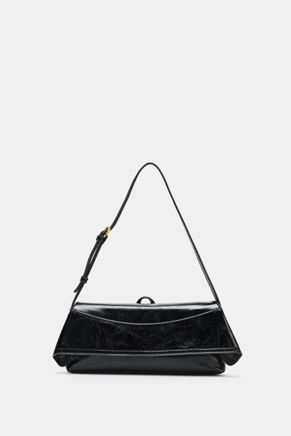 Leather Shoulder Bag With Flap
