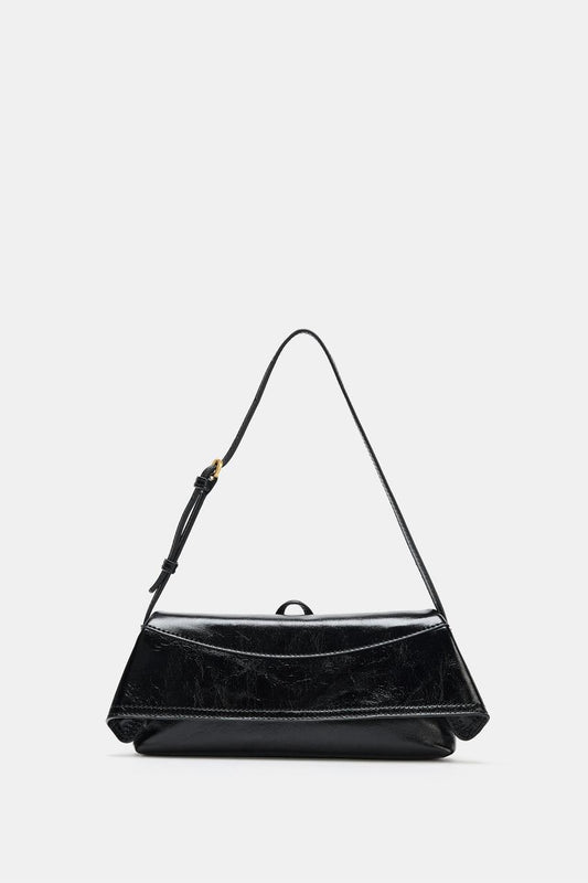 Leather Shoulder Bag With Flap