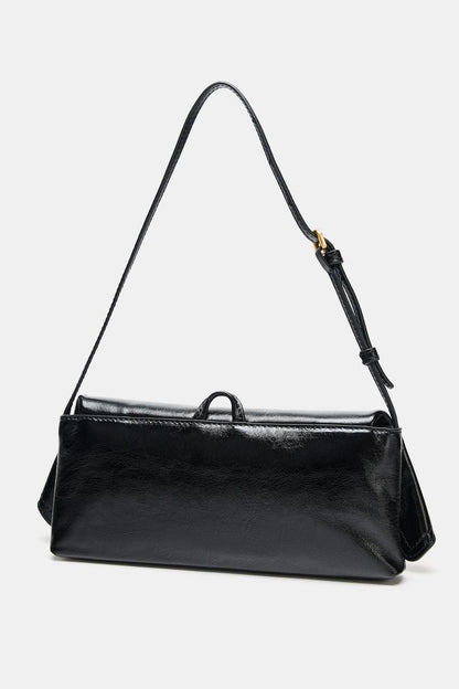 Leather Shoulder Bag With Flap