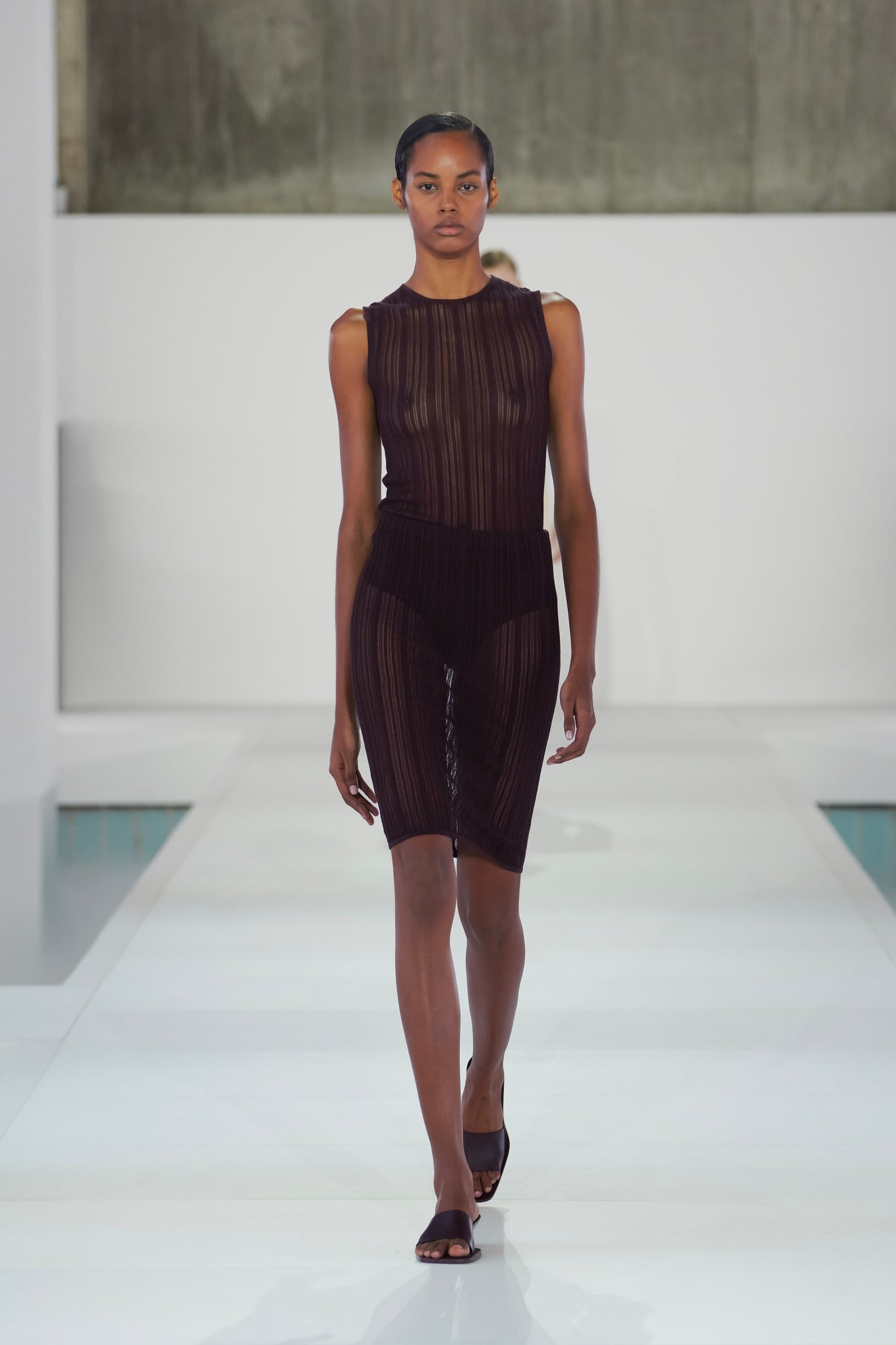 Sheer Lace-Knit Tank Top