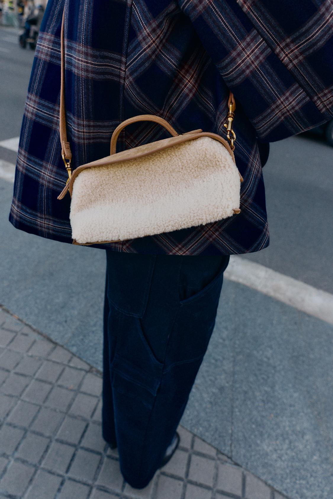 Elongated Shearling Bag