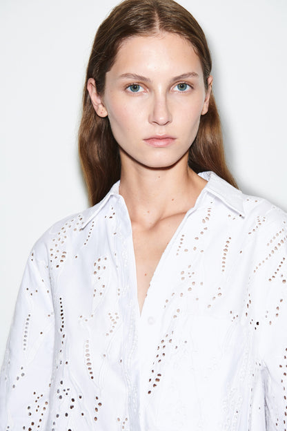 Cropped Broderie Anglaise Shirt