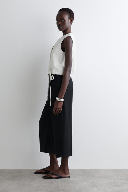 Tie-Detail Wrap Waistcoat