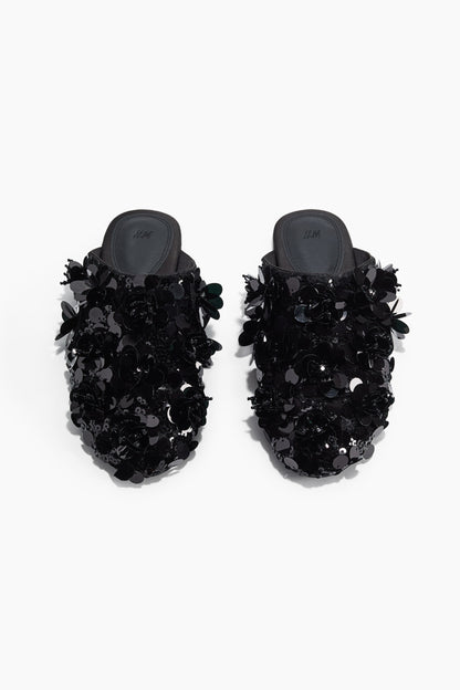 Sequined slippers