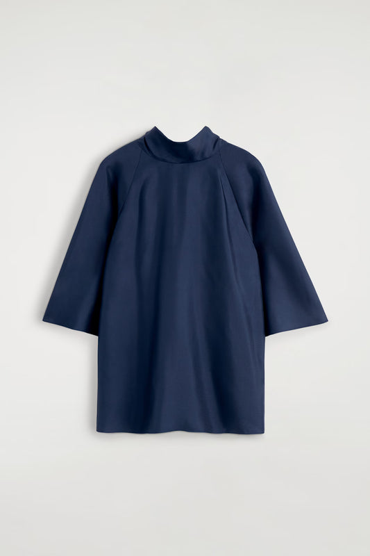 Draped Tie-Detail Silk Top