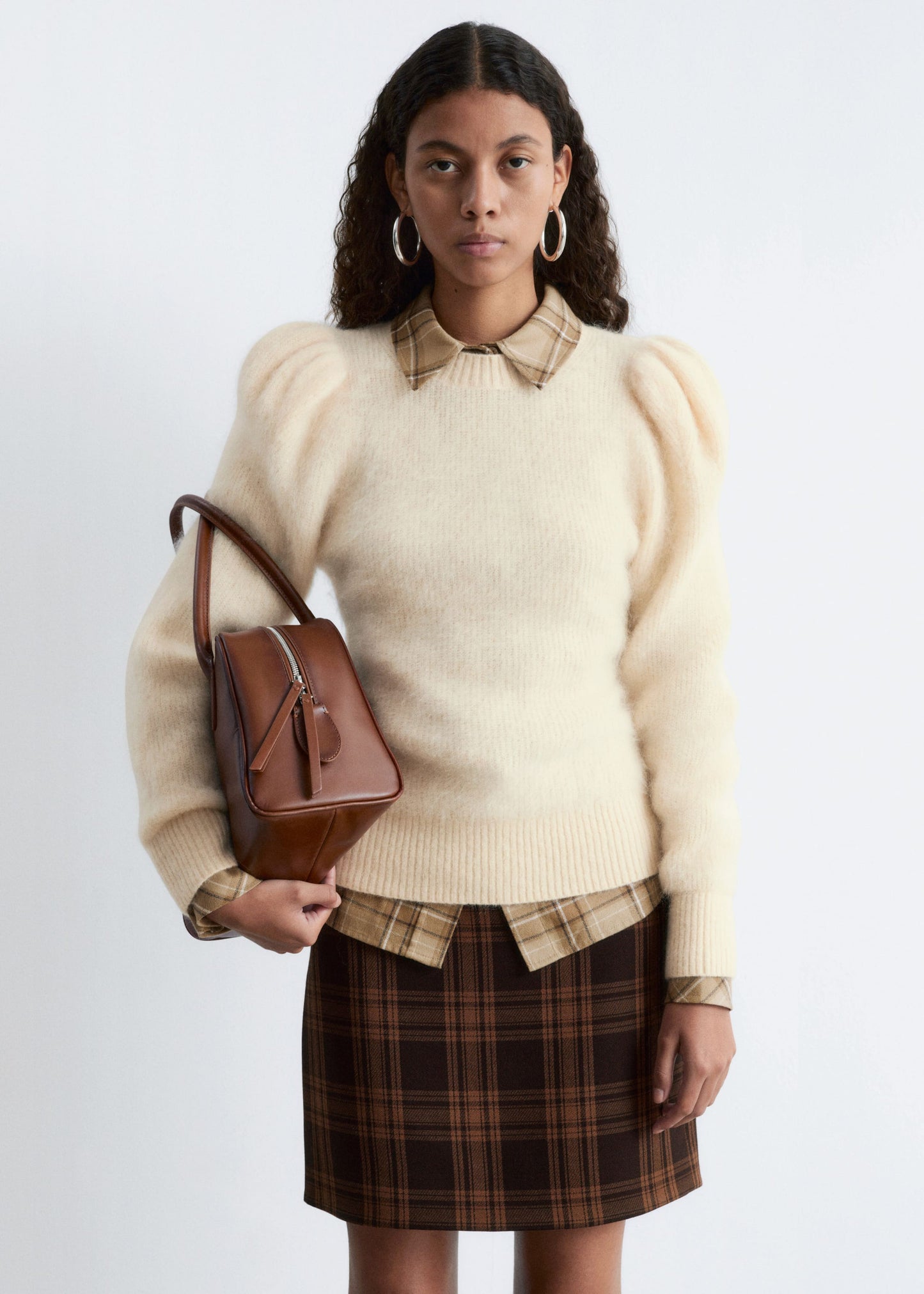 Mohair-Blend Puff-Sleeve Jumper