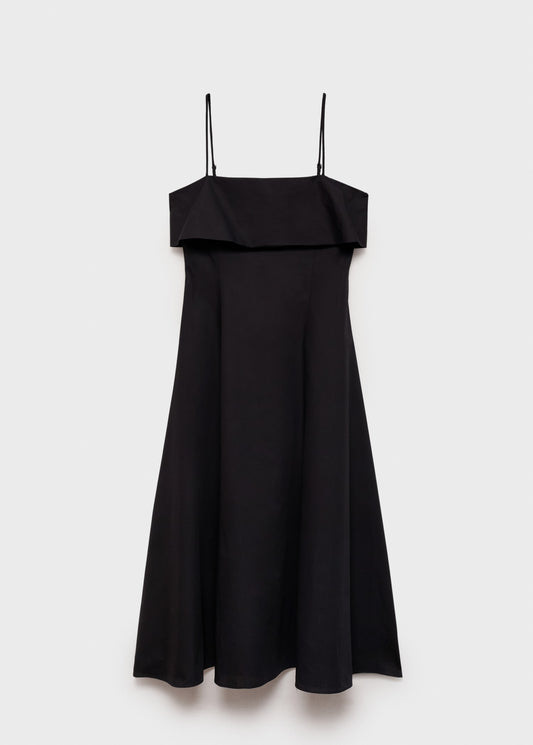 Flared dress with ruffles