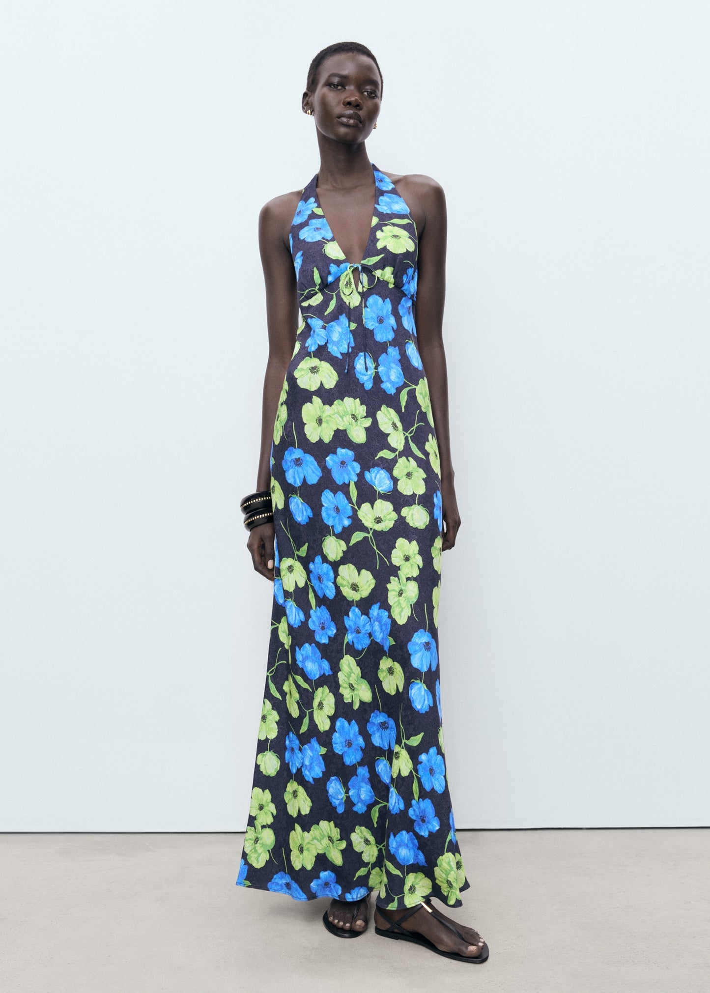 Long floral-print dress