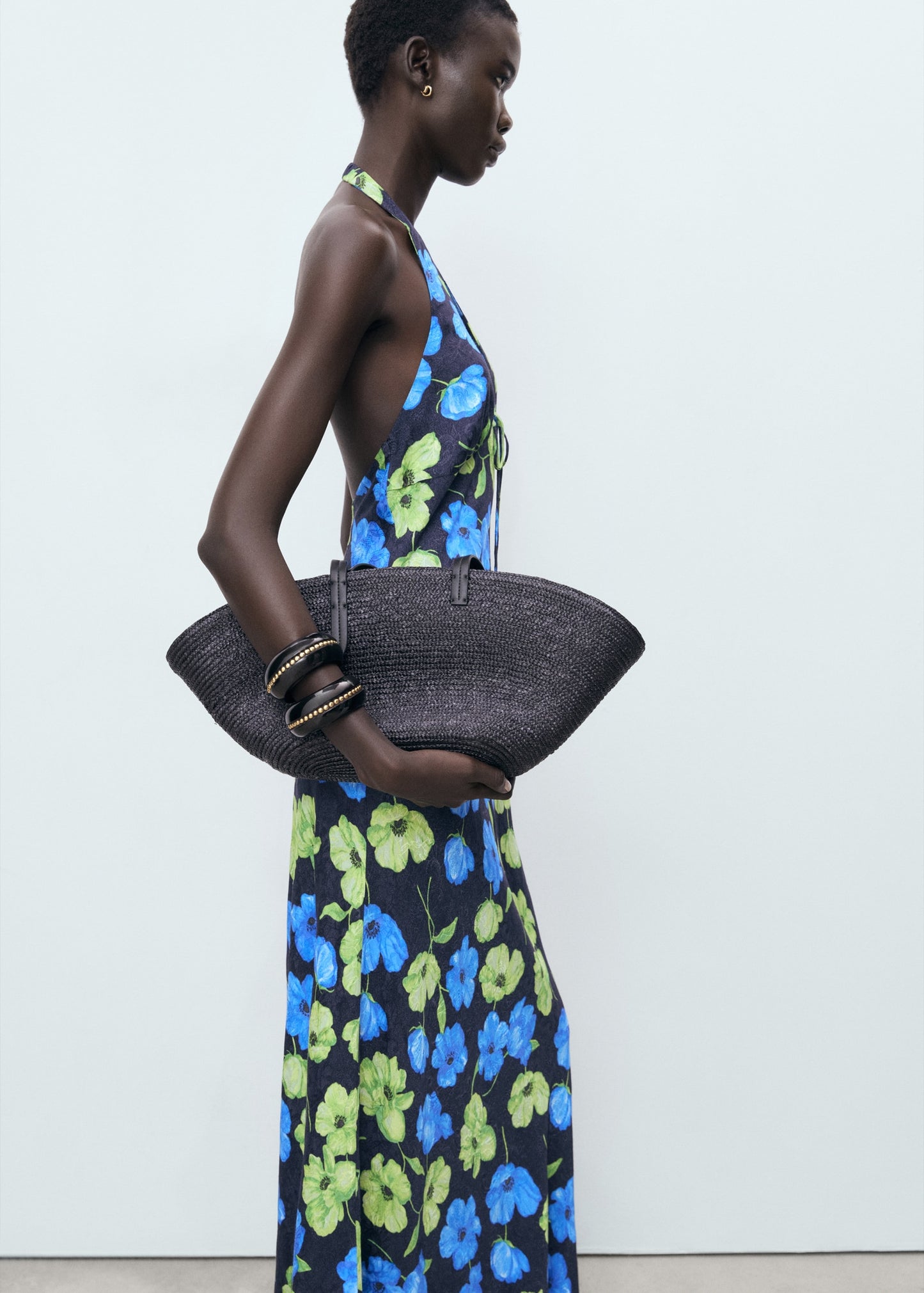 Long floral-print dress