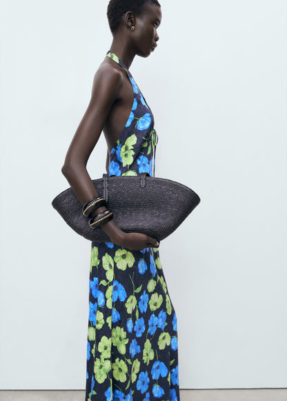 Long floral-print dress