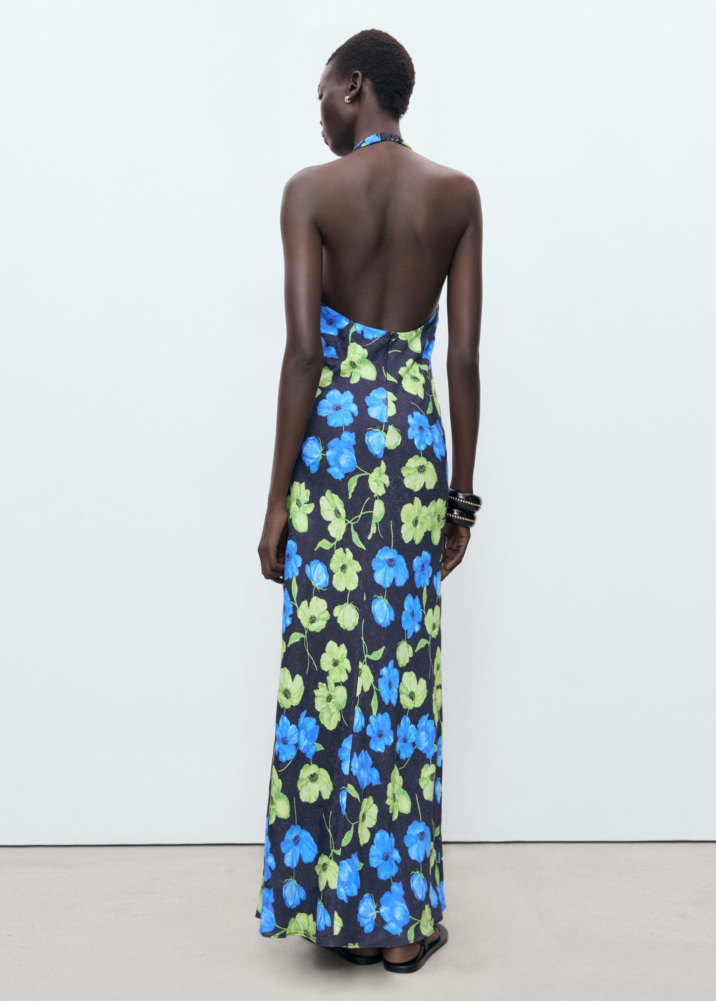 Long floral-print dress