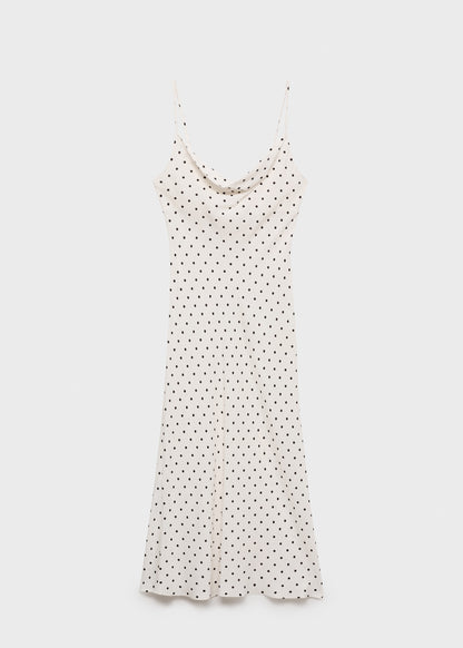 Long dress with draped neckline
