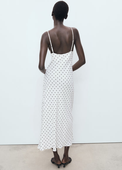 Long dress with draped neckline