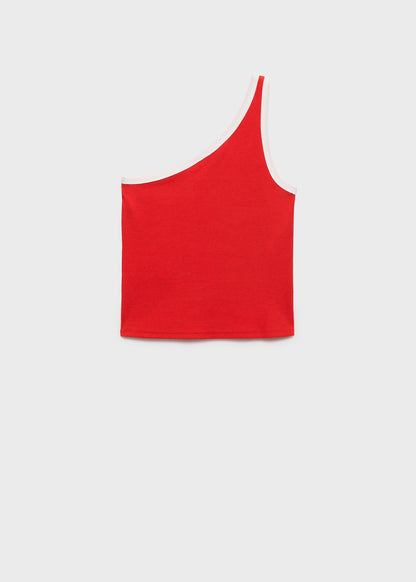 Asymmetrical top with contrasting trim