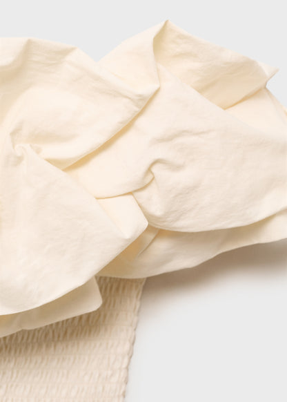 Strapless top with ruffles