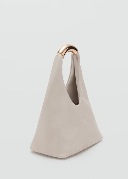 Handbag with metal handle