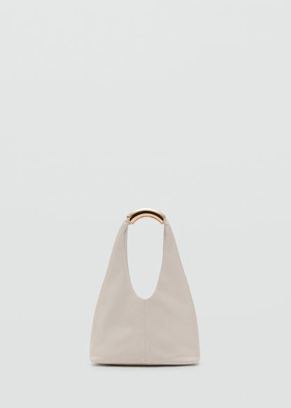 Handbag with metal handle